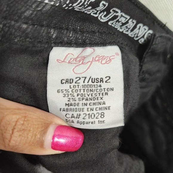 Lola Jeans Celina Black Snakeskin Print Skinny Pants Women Size 2 Pockets - Picture 9 of 10